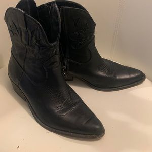 Zigi Soho Black Leather Cowboy Boots WOMENS SIZE 8